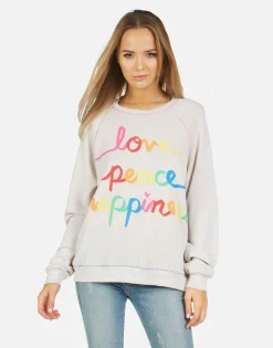 Lauren Moshi Jocelyn Love Peace Happiness*Women Long Sleeve