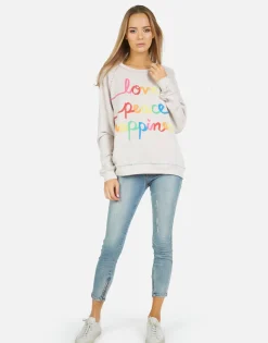 Lauren Moshi Jocelyn Love Peace Happiness*Women Long Sleeve