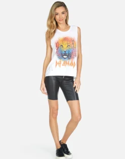 Lauren Moshi Kel Def Leppard Leopard*Women Tanks