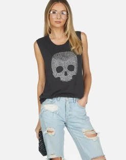 Lauren Moshi Kel Nailhead Skull*Women Tanks