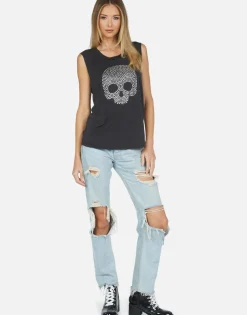 Lauren Moshi Kel Nailhead Skull*Women Tanks