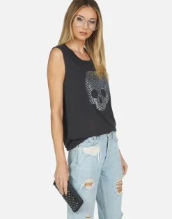 Lauren Moshi Kel Nailhead Skull*Women Tanks