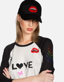Lauren Moshi Kiss Lip Patch Canvas Hat | Bay By * Hats