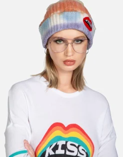Lauren Moshi Kiss Lip Patch Cashmere Slouch Beanie | Blix By *Women Sweaters & Knits