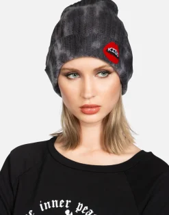 Lauren Moshi Kiss Lip Patch Cashmere Slouch Beanie | Blix By *Women Sweaters & Knits