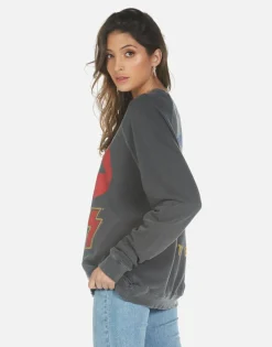 Lauren Moshi Kiss Lip Rock N Roll Boyfriend Pullover Top | Anela By *Women Long Sleeve