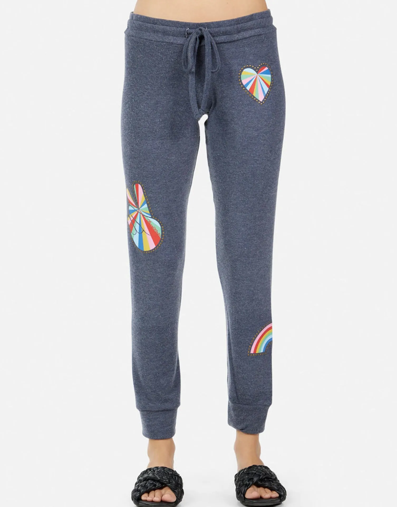 Lauren Moshi Kizzy Studded Stripe Peace*Women Long Sweatpants