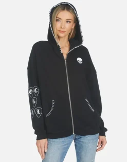 Lauren Moshi Koa Music Skull*Women Hoodies