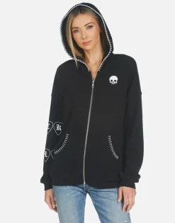 Lauren Moshi Koa Music Skull*Women Hoodies