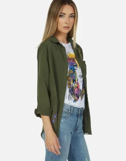 Lauren Moshi Lady Rainbow Eagle Button Up Denim Shirt | Sloane By *Women Long Sleeve