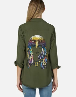 Lauren Moshi Lady Rainbow Eagle Button Up Denim Shirt | Sloane By *Women Long Sleeve