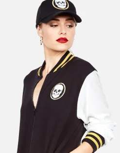 Lauren Moshi Bay Varsity Skull Patch Canvas Hat In* Hats