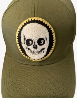 Lauren Moshi Bay Varsity Skull Patch Canvas Hat In* Hats