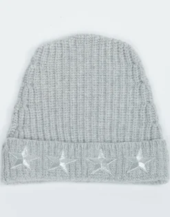 Lauren Moshi Blix Silver Metallic Stars Cashmere Slouch Beanie*Women Sweaters & Knits