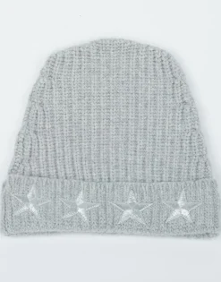 Lauren Moshi Blix Silver Metallic Stars Cashmere Slouch Beanie*Women Sweaters & Knits