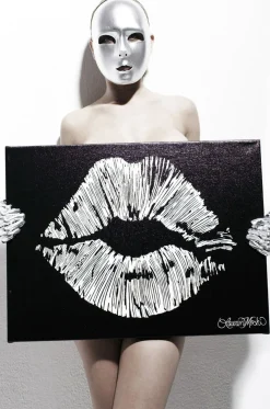 Lauren Moshi Canvas Lips Art On* Decor