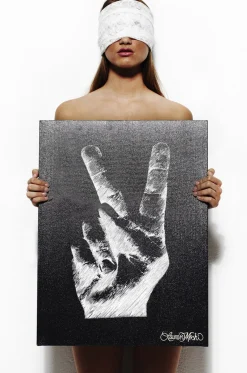 Lauren Moshi Canvas Peace Sign Art On* Decor