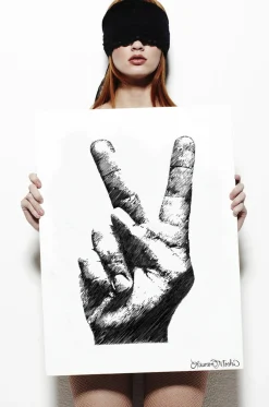 Lauren Moshi Canvas Peace Sign Art On* Decor