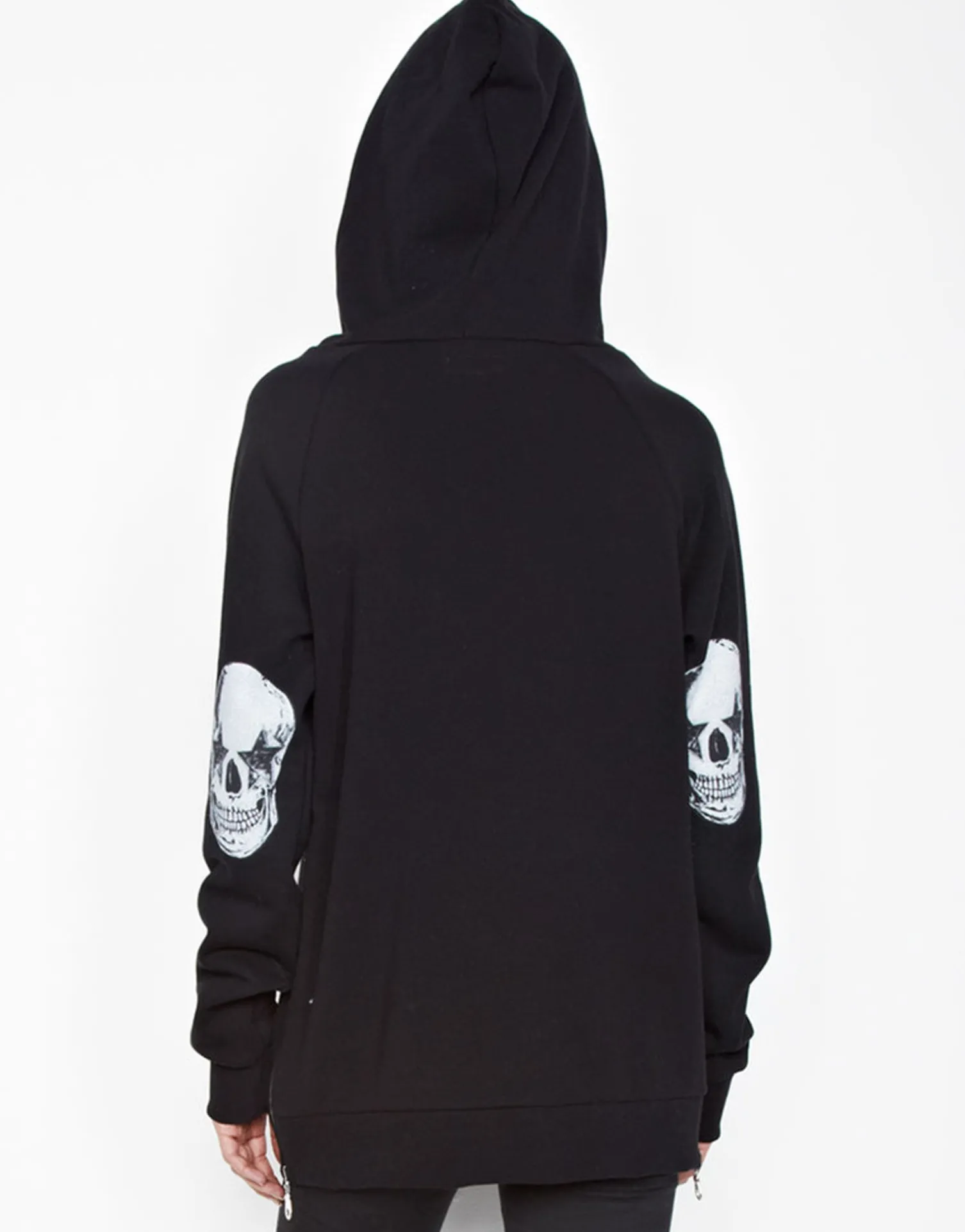 Lauren Moshi Corbin Sml Star Eye Skull Pullover Hoodie W/ Side Zippers*Women Hoodies