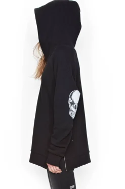 Lauren Moshi Corbin Sml Star Eye Skull Pullover Hoodie W/ Side Zippers*Women Hoodies