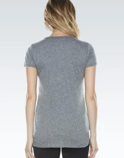 Lauren Moshi Emmalyn Skeleton Peace S/S V-Neck Scoop Raw Hem Tee*Women Short Sleeve