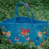 Lauren Moshi Jackie Jackie Garden Party Luxury Tote In Denim* Bags