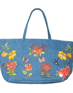 Lauren Moshi Jackie Jackie Garden Party Luxury Tote In Denim* Bags