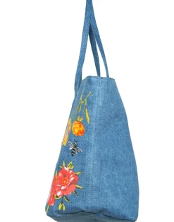 Lauren Moshi Jackie Jackie Garden Party Luxury Tote In Denim* Bags