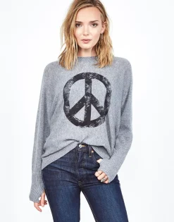 Lauren Moshi Ladona Vintage Peace Cashmere Sweater W/Thumbholes*Women Sweaters & Knits
