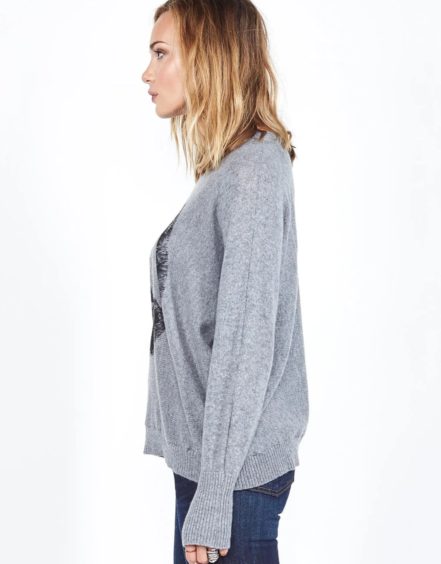 Lauren Moshi Ladona Vintage Peace Cashmere Sweater W/Thumbholes*Women Sweaters & Knits