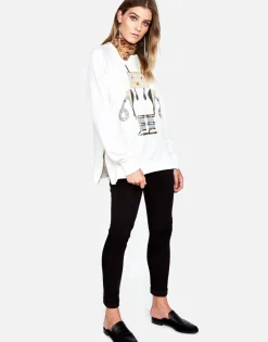 Lauren Moshi Les Fashion Robot L/S Pullover W/ Side Zippers*Women Long Sleeve