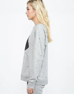 Lauren Moshi Les Lipstick Mouth L/S Pullover W/ Side Zippers*Women Long Sleeve