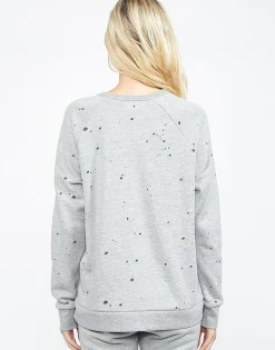 Lauren Moshi Les Lipstick Mouth L/S Pullover W/ Side Zippers*Women Long Sleeve