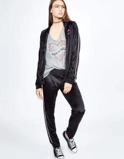 Lauren Moshi Nadia Watercolor Lip Zip Up Pullover Hoodie*Women Hoodies