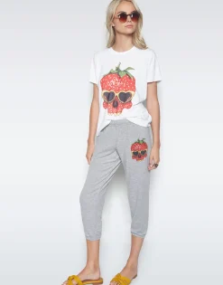 Lauren Moshi Women'S Alana Strawberry Skull Crop Sweat Pant*Women Crop Sweatpants