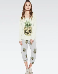 Lauren Moshi Women'S Alana Mini Color Pineapple Skulls Crop Sweat Pant*Women Crop Sweatpants