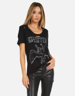 Lauren Moshi Led Zeppelin Outline Vintage Concert Tee | Myra By *Women Short Sleeve