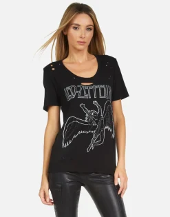 Lauren Moshi Led Zeppelin Outline Vintage Concert Tee | Myra By *Women Short Sleeve