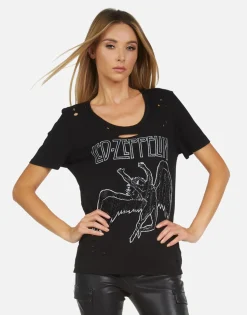 Lauren Moshi Led Zeppelin Outline Vintage Concert Tee | Myra By *Women Short Sleeve