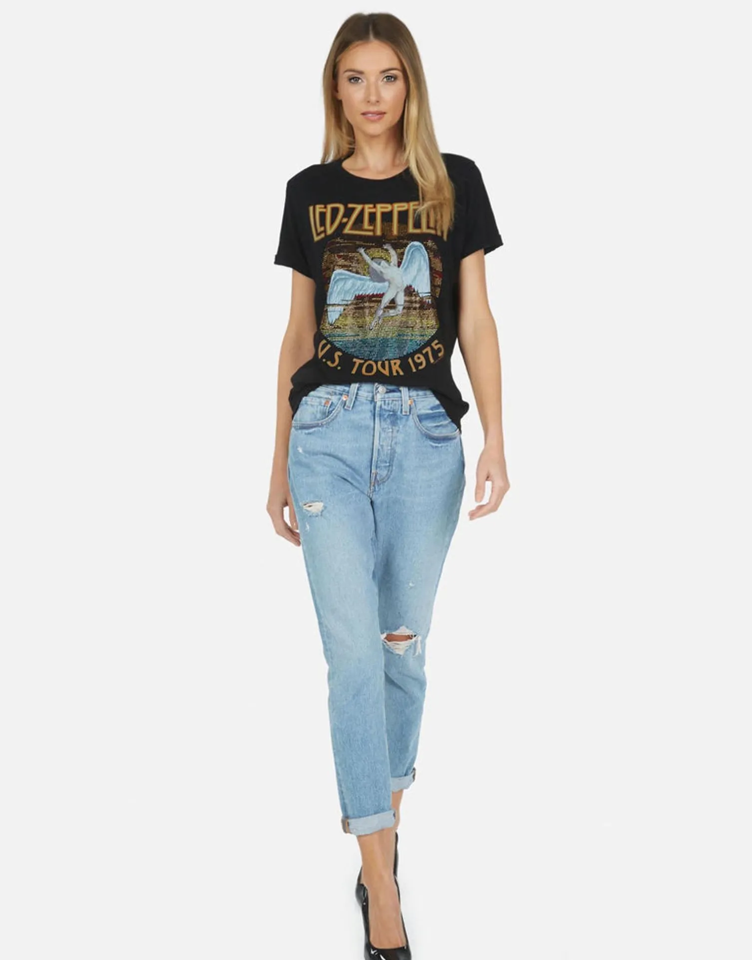 Lauren Moshi Led Zeppelin Vintage 1975 Tour Tee | Edda By *Women Short Sleeve