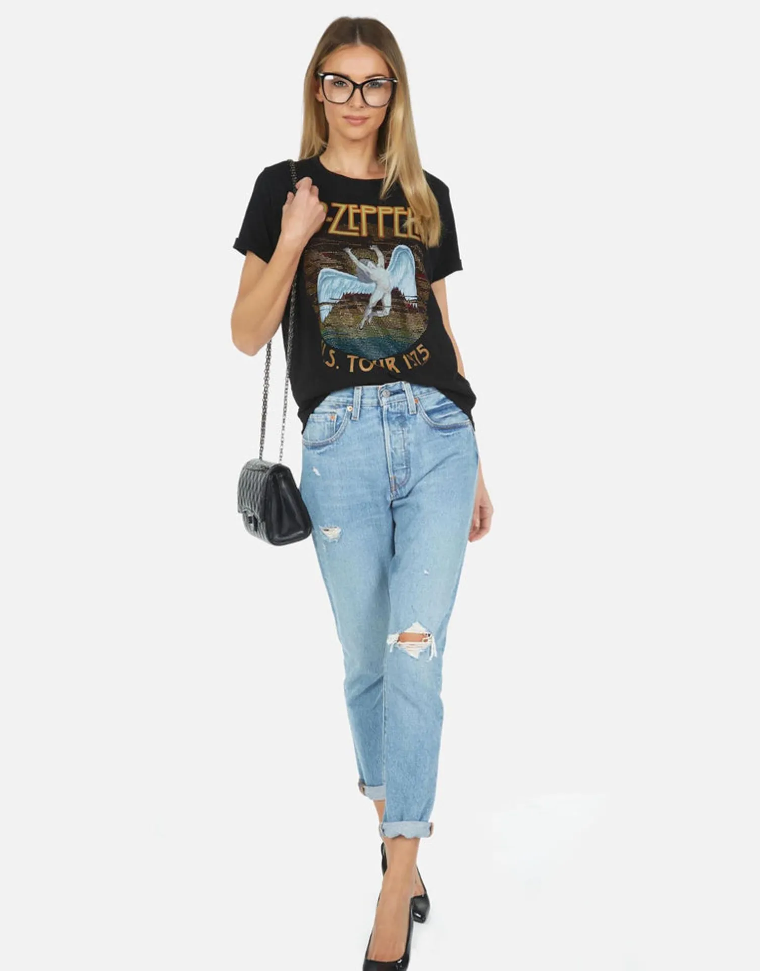 Lauren Moshi Led Zeppelin Vintage 1975 Tour Tee | Edda By *Women Short Sleeve