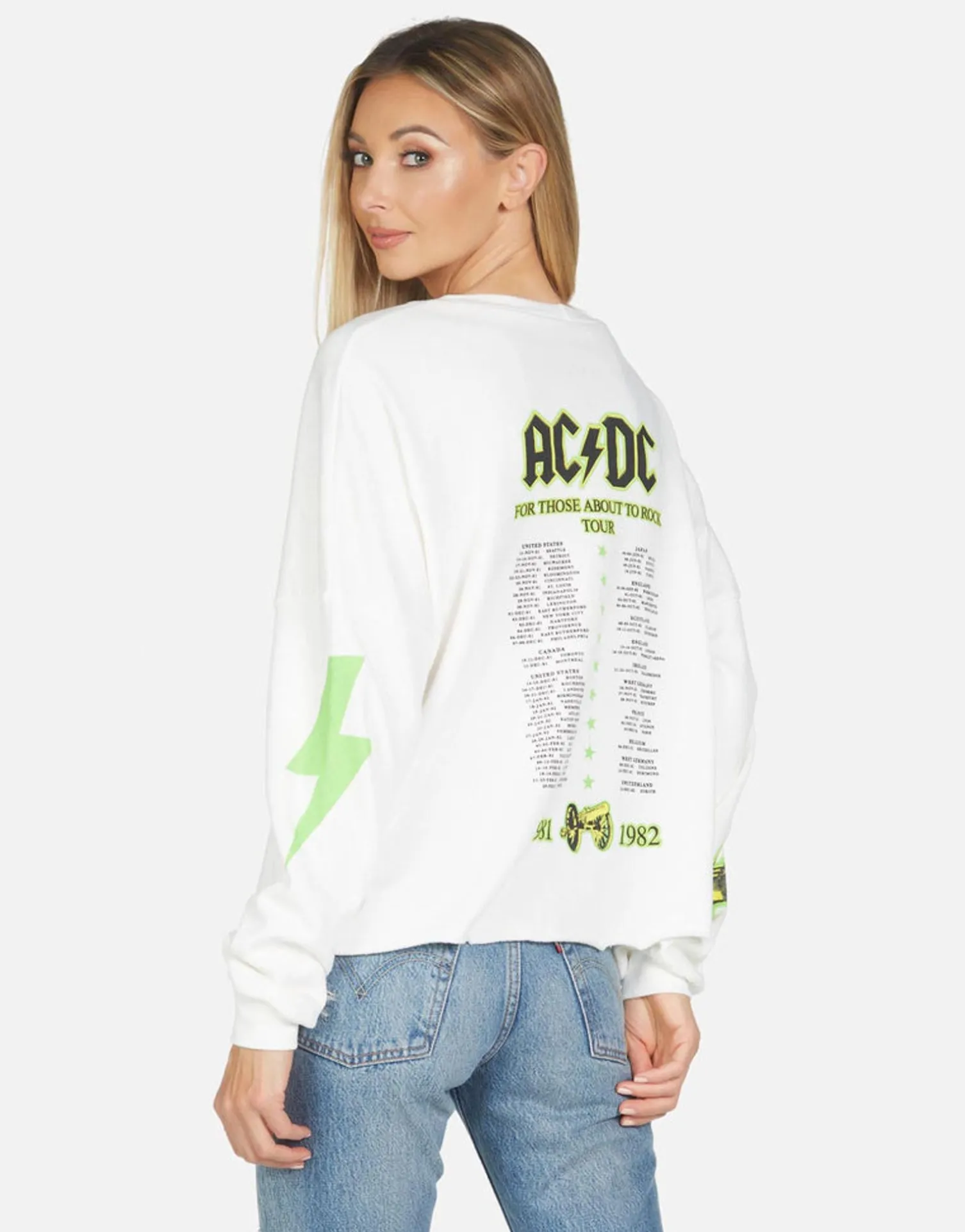 Lauren Moshi Lee Ac/Dc Neon Stud*Women Long Sleeve
