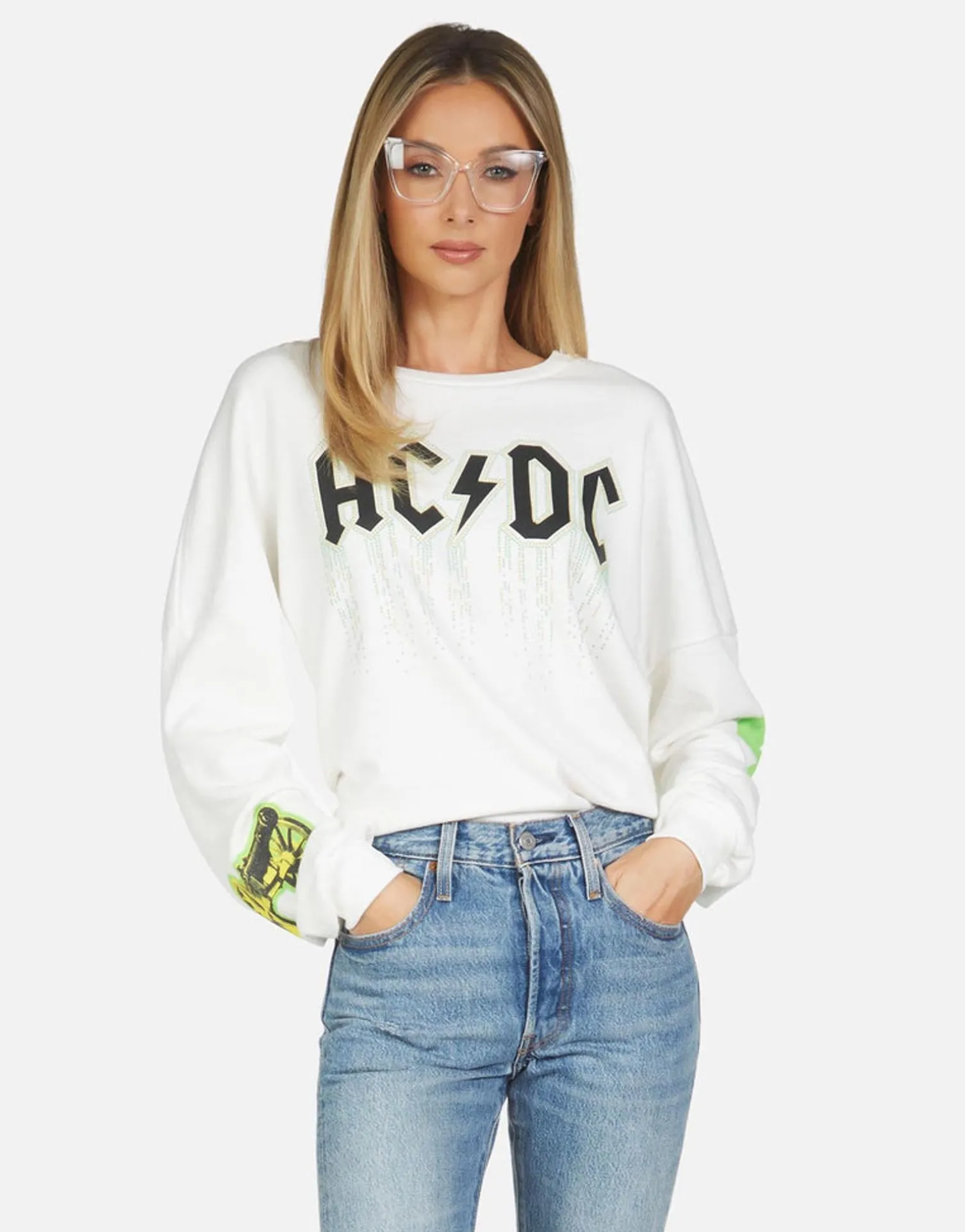Lauren Moshi Lee Ac/Dc Neon Stud*Women Long Sleeve