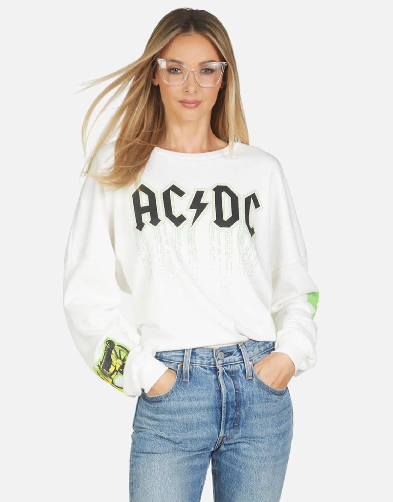 Lauren Moshi Lee Ac/Dc Neon Stud*Women Long Sleeve