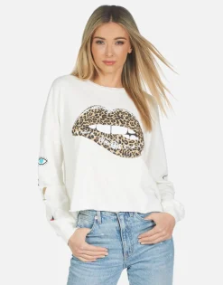 Lauren Moshi Lee Leopard Lip*Women Long Sleeve