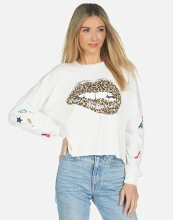 Lauren Moshi Lee Leopard Lip*Women Long Sleeve