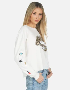 Lauren Moshi Lee Leopard Lip*Women Long Sleeve