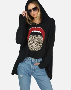 Lauren Moshi Leopard Tongue Pullover Hoodie | Wilma By *Women Hoodies