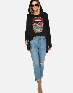 Lauren Moshi Leopard Tongue Pullover Hoodie | Wilma By *Women Hoodies