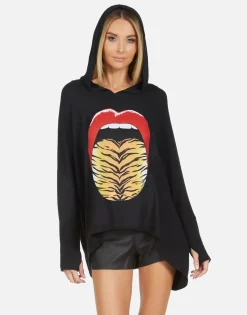 Lauren Moshi Leopard Tongue Pullover Hoodie | Wilma By *Women Hoodies